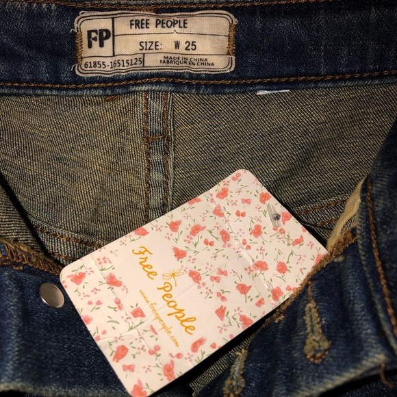 free people payton vintage denim jeans in dark sea - Picture 6 of 7